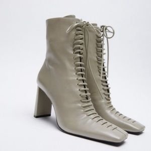 Zara leather laced Ankle boots